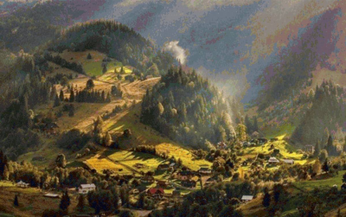 украинское село - пейзаж, природа, картина - предпросмотр