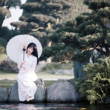 Схема вышивки «Японская девушка.»