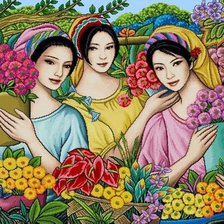 Схема вышивки «Three Ladies»
