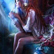 Схема вышивки «Дама»