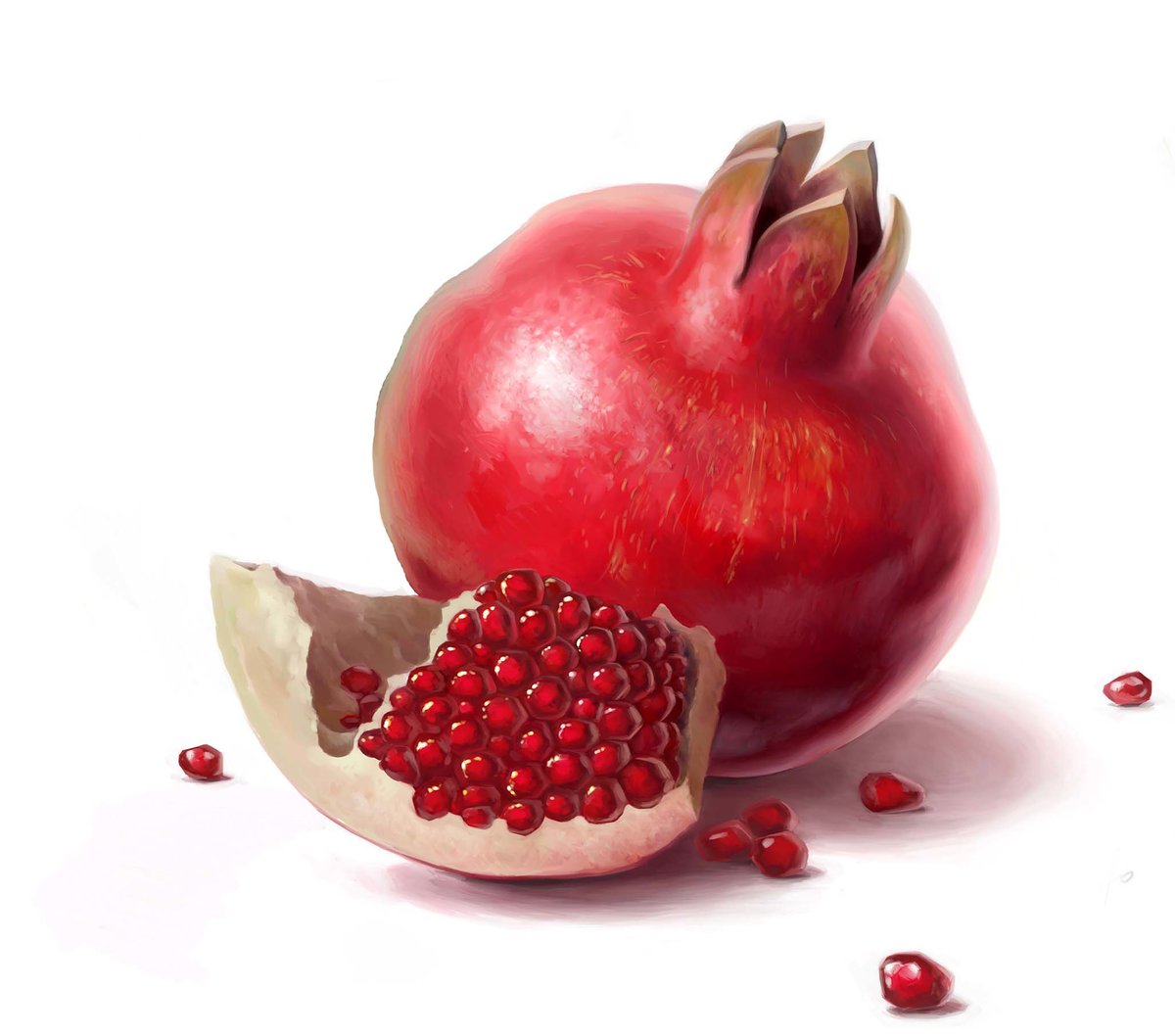 Гранат с долькой и зернышками 120 - долька, гранат, зернышки - оригинал