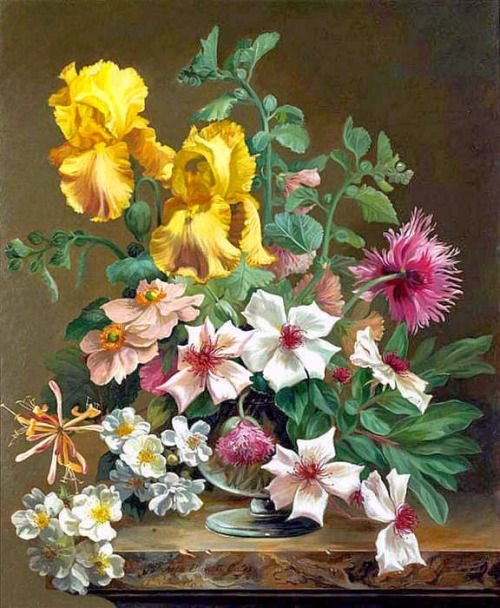 Натюрморт с цветами - цветы, живопись, букет - оригинал