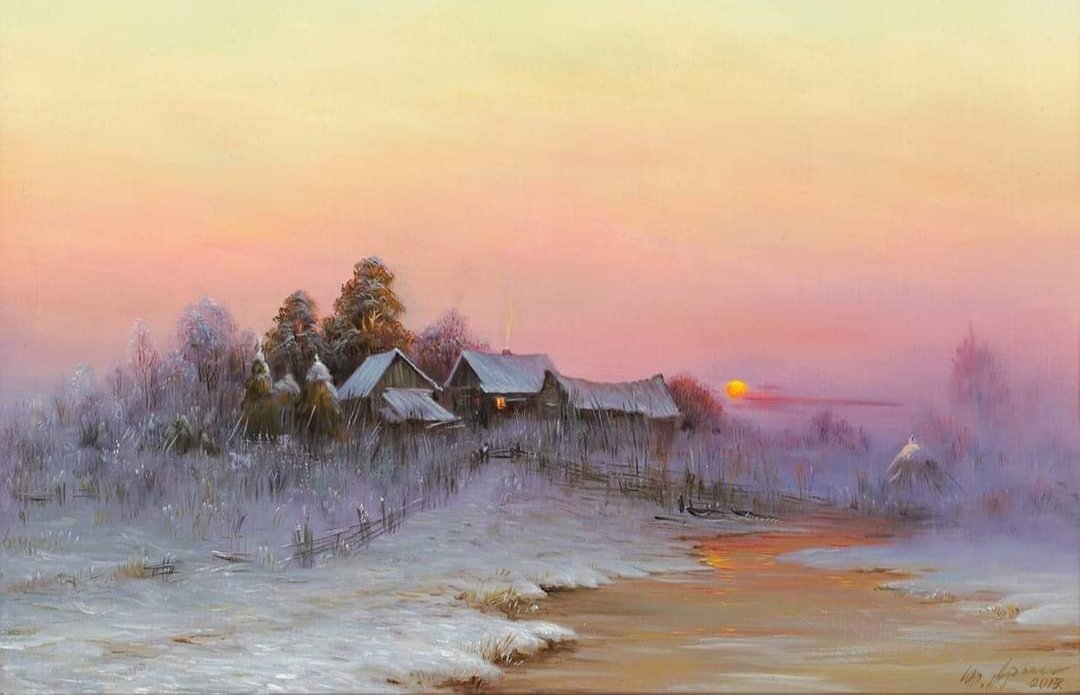 Горячий закат - закат, зима - оригинал