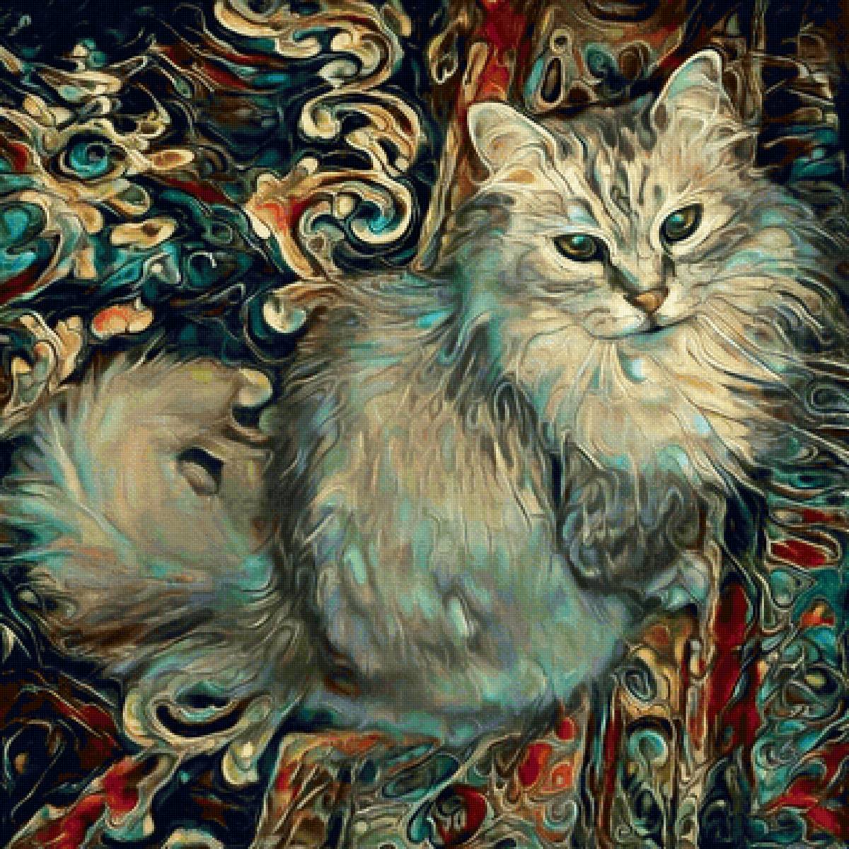 Gato. - animais. ilustração.pintura.arte. - предпросмотр