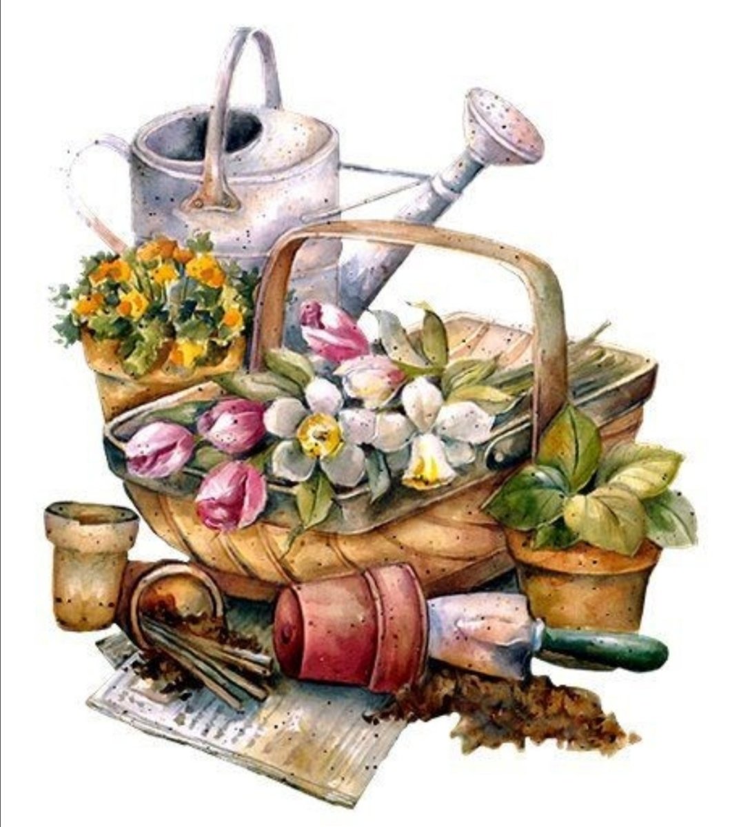 En el jardín - paisaje - оригинал