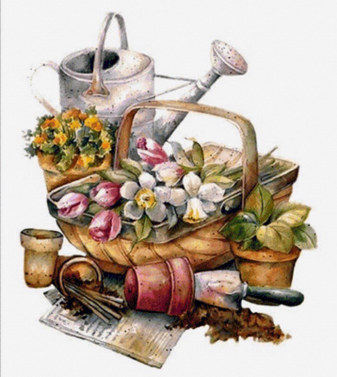 En el jardín - paisaje - предпросмотр