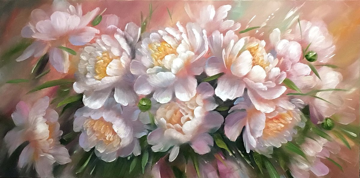 Пионы - пионы, цветы, белые - оригинал