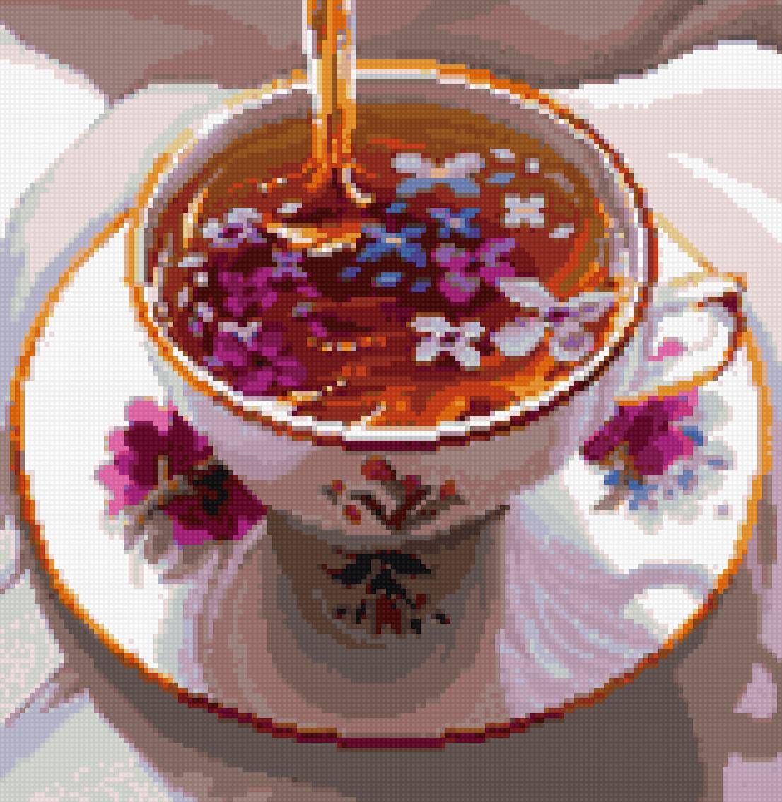 Чаёк с лавандой - чашка, чай, цветы, посуда - предпросмотр