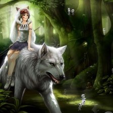 Схема вышивки «Принцеса Мононоке»