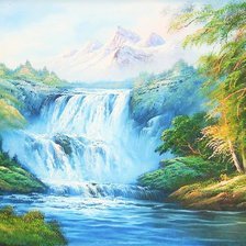 Оригинал схемы вышивки «красивый водопад» (№2271505)