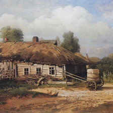 Пейзаж с избушкой. Саврасов. 1866