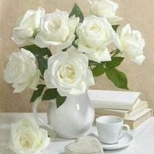Схема вышивки «Розы белые»