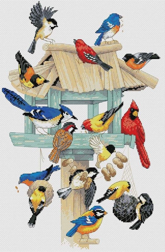 Cardinals and Friends - birds - оригинал