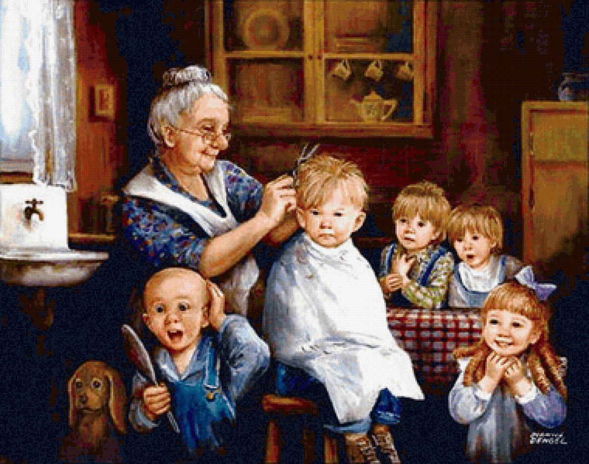 стрижка - дети, бабушка - предпросмотр