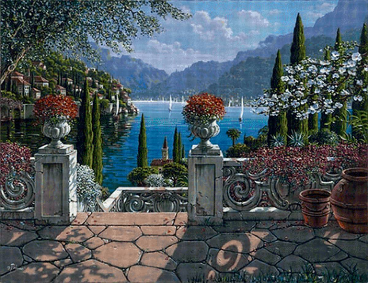 №2273202 - бухта, деревья, море, цветы - предпросмотр