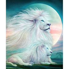 Оригинал схемы вышивки «Белые львы» (№2273503)