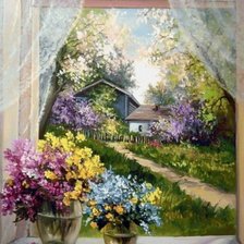 Схема вышивки «У окна»