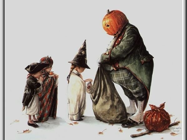 хэллоуин - фентези, гномы, худ. жан батист монж - оригинал