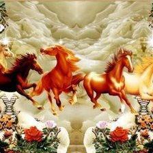 Схема вышивки «Lucky Horses»