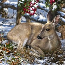 Схема вышивки «"Лань"работа художника Дона Гельсингер (Dona Gelsinger)»