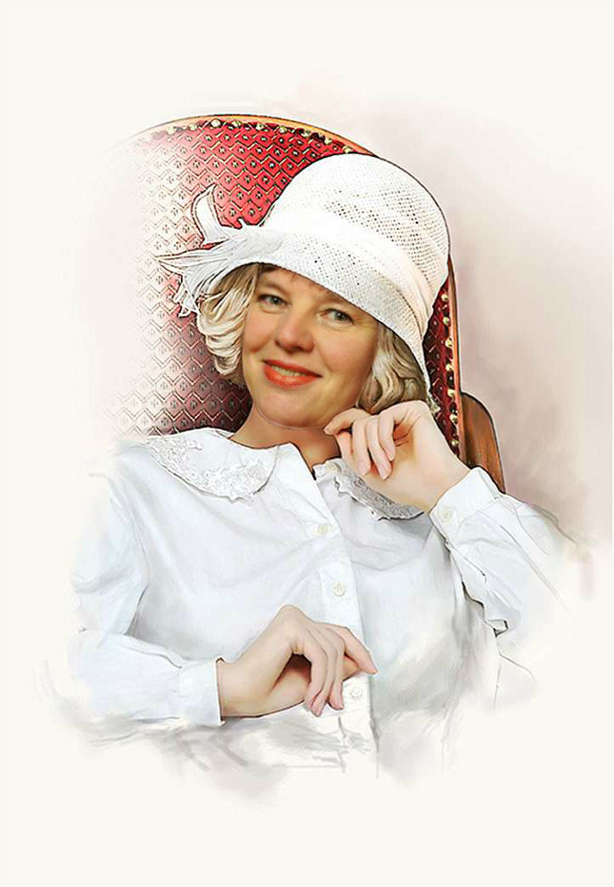 дама в шляпе - портрет - оригинал