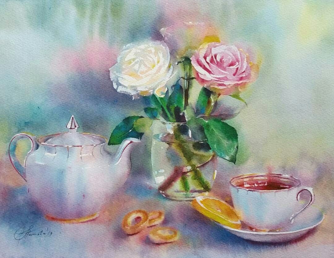 №2276173 - акварель, цветы, пнк - оригинал