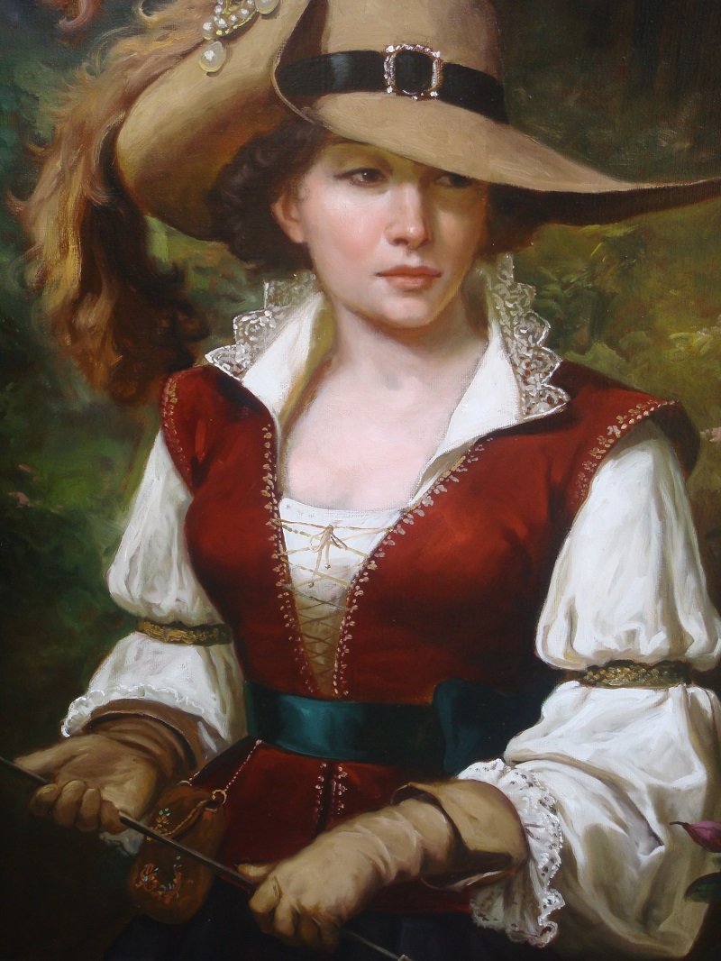 дама в шляпе - портрет - оригинал