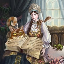 Схема вышивки «девушка с книгой»