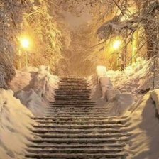 Схема вышивки «заснеженная лестница 200 х 350»