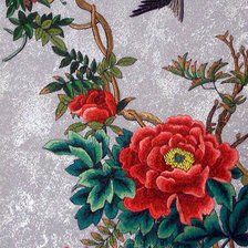 Схема вышивки «Пионы и птички»