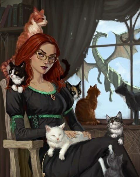 Сказка - кошки, сказка, ведьма, чародейка - оригинал
