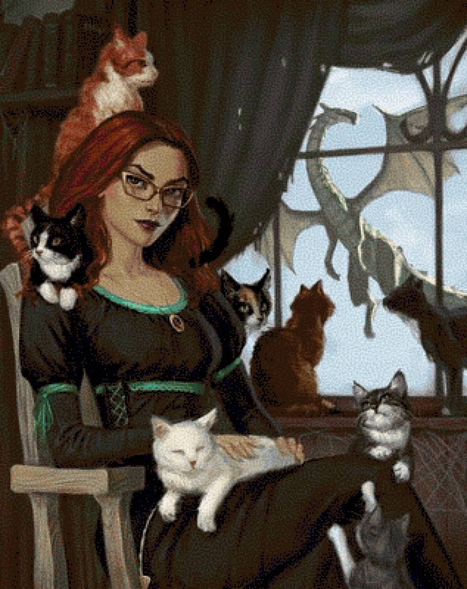 Сказка - сказка, кошки, чародейка, ведьма - предпросмотр