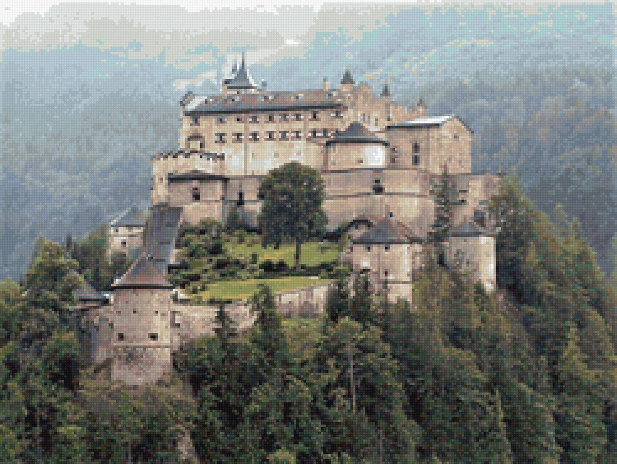 замок Австрии Festung Hohenwerfen (светлый) - австрия, замок - предпросмотр