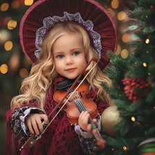 Схема вышивки «Девочка со скрипкой»