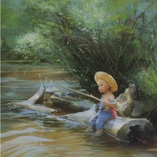 Схема вышивки «Молодой  Рыбачок»