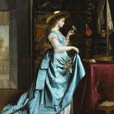 дама с птичкой