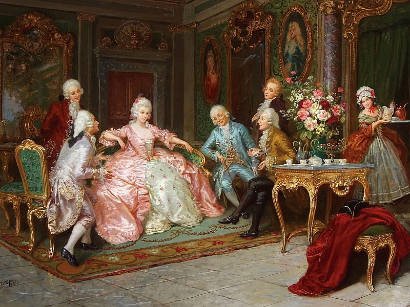 визит - дама, беседа, кавалер - оригинал