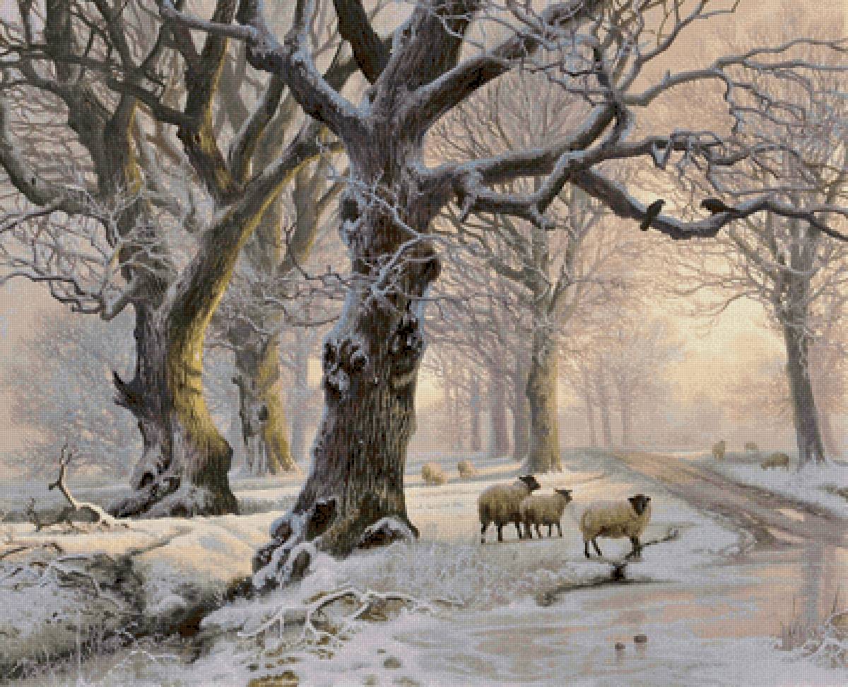 Sheep in winter - предпросмотр