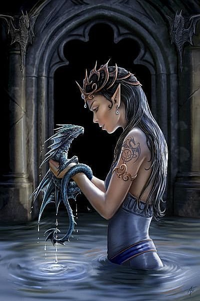 chica con dragon - chica dragon - оригинал