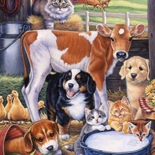 Схема вышивки «Amigos de la granja»