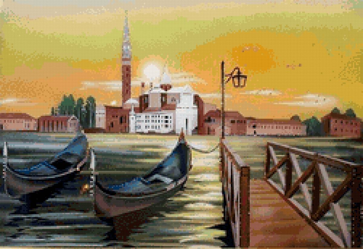 Венеция - лодки город, картина - предпросмотр
