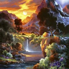 Схема вышивки «закат»