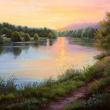 Схема вышивки «закат»