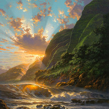 Схема вышивки «закат»