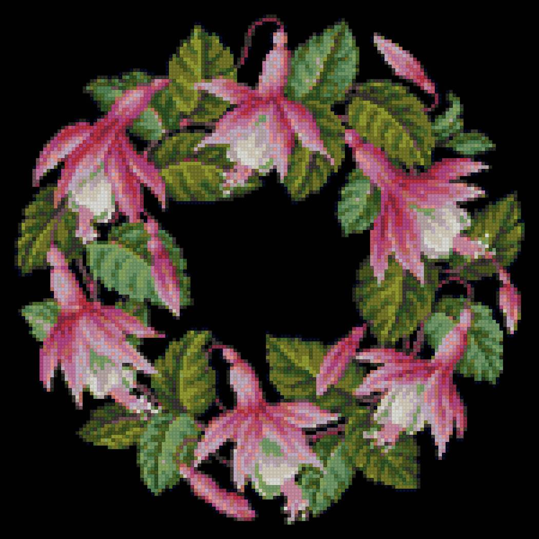 узор на черном - цветы, узор - предпросмотр