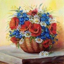 Схема вышивки «Букет с маками»