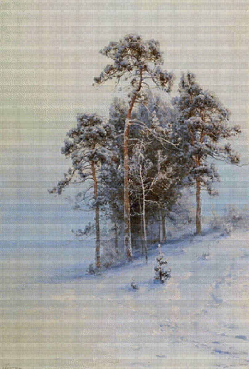 лесной пейзаж - лес, снег, зима - предпросмотр