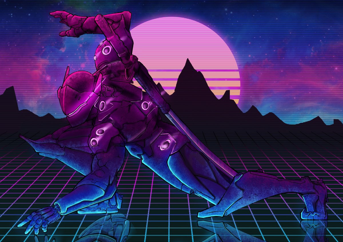 Retrowave Ninja - retrowave, genji, overwatch - оригинал
