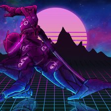 Оригинал схемы вышивки «Retrowave Ninja» (№2285701)