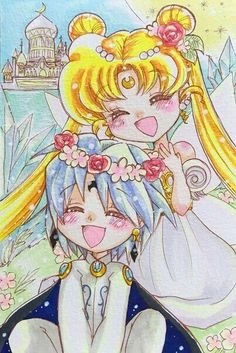 Сейлор мун и принц Алмаз - сейлор мун. луна в матроске. серинити. принц алмаз. - оригинал